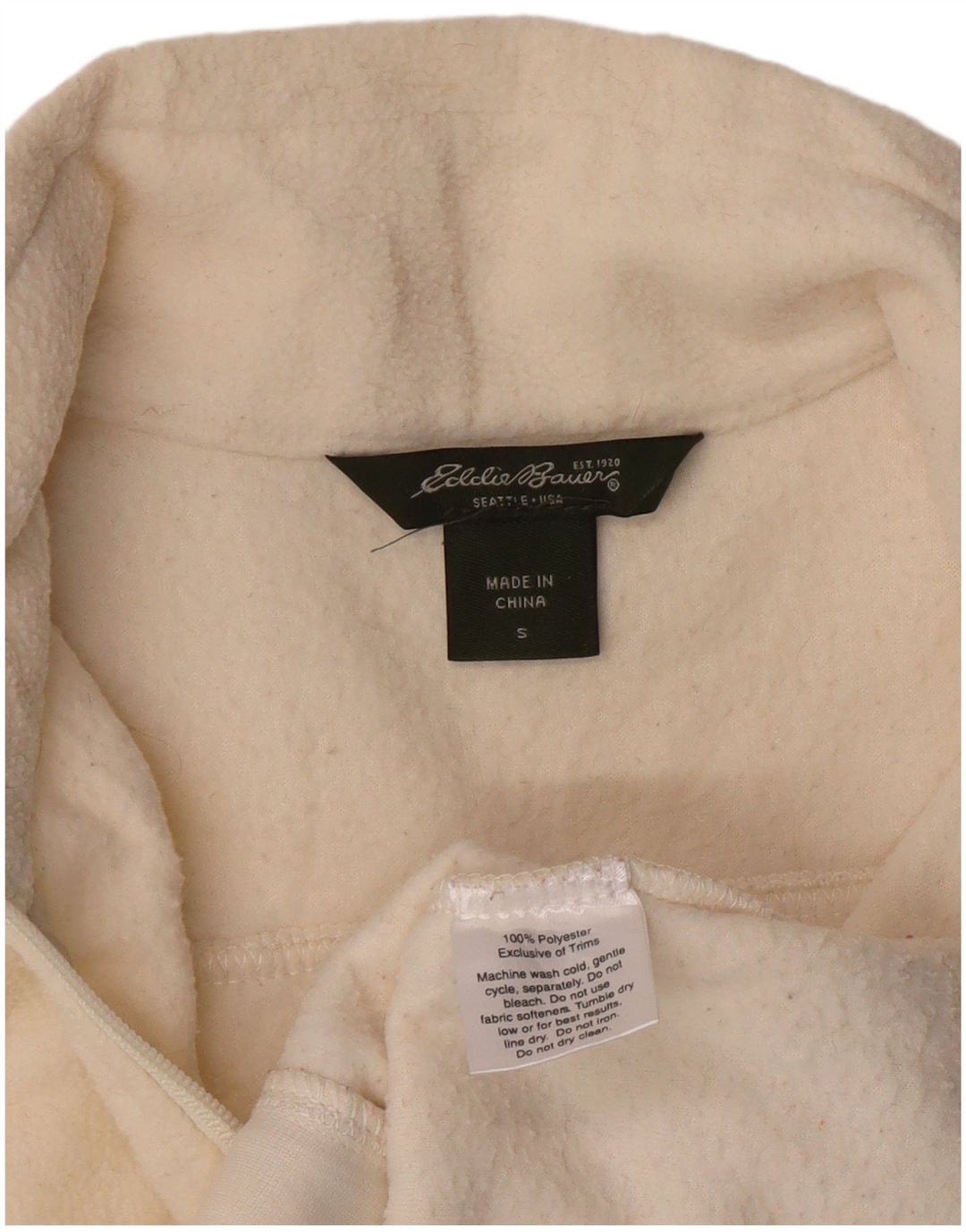 EDDIE BAUER Womens Fleece Gilet UK 10 Small White Polyester