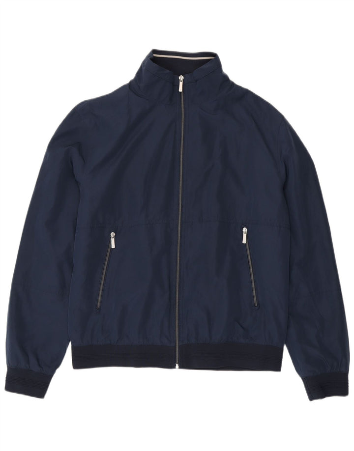 Zara Hombre Cazadora Bomber UK 42 XL Azul Marino Poliéster