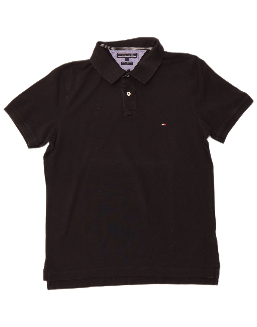 TOMMY HILFIGER Polo Slim Fit para Mujer Grande Algodón Negro