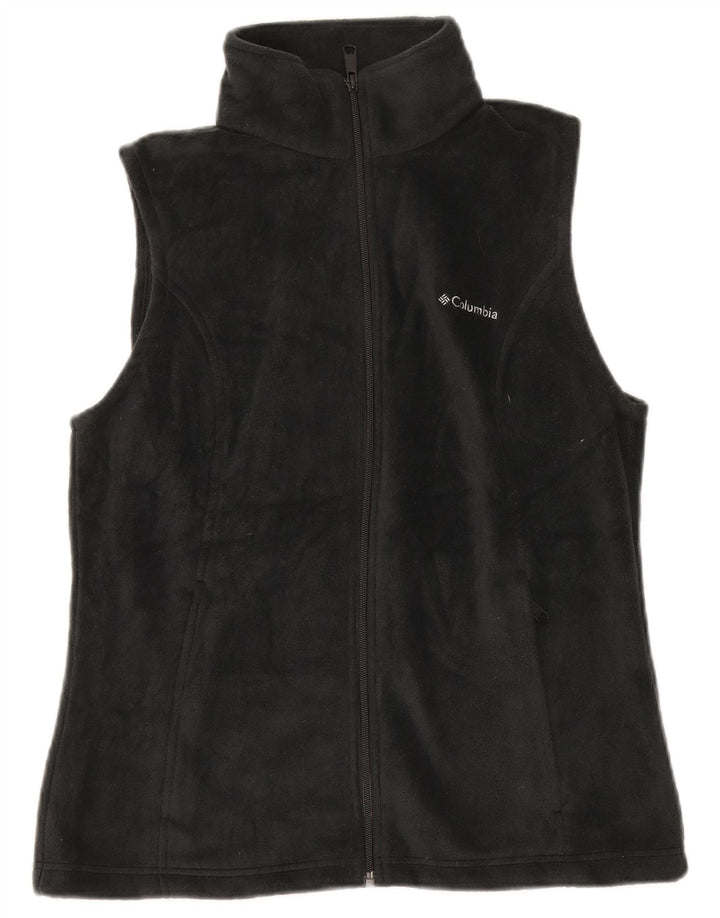 COLUMBIA Chaleco polar para mujer UK 44 Mediano Negro Poliéster
