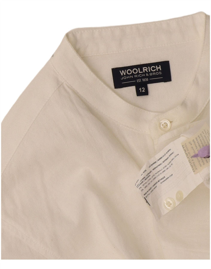 Camisa Woolrich Mujer UK 40 Mediana Algodón Blanco