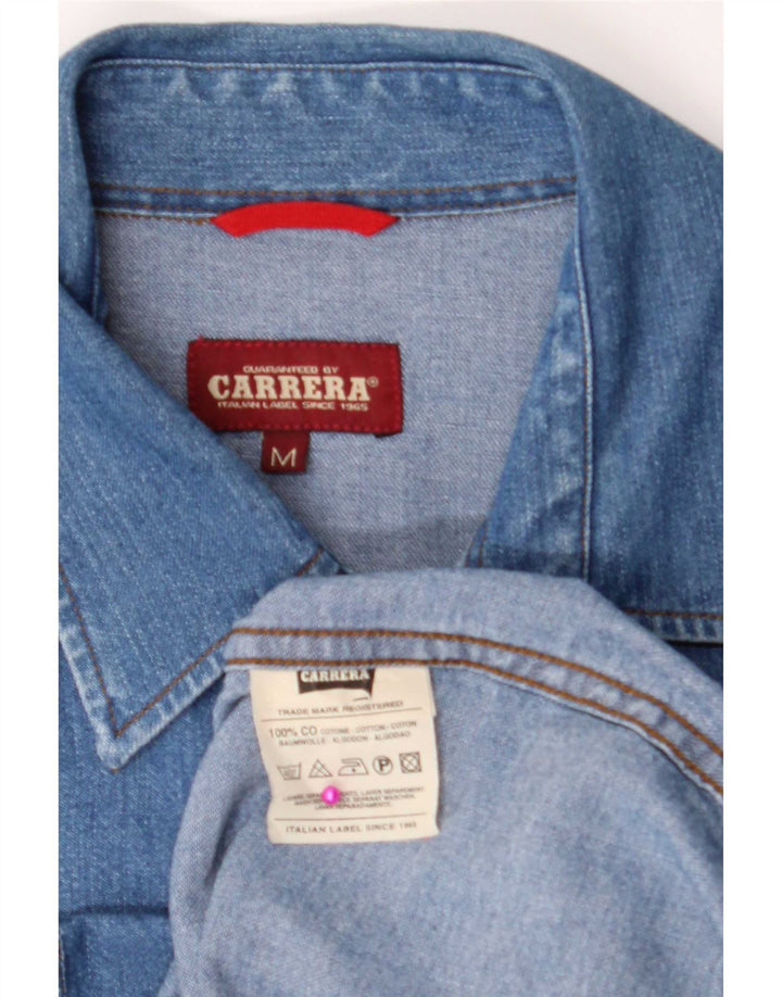 Camisa vaquera Carrera para hombre Algodón azul medio