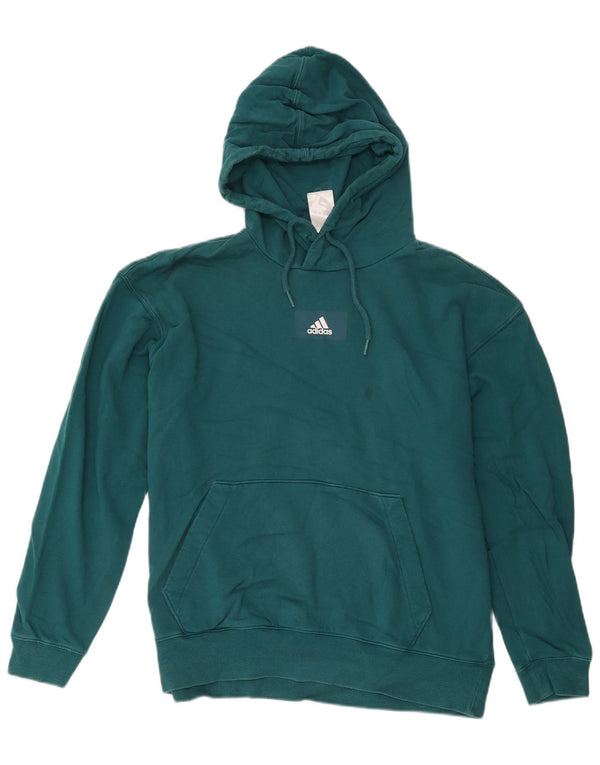 Adidas Hombre Sudadera Con Capucha Jumper Algodón Verde Medio