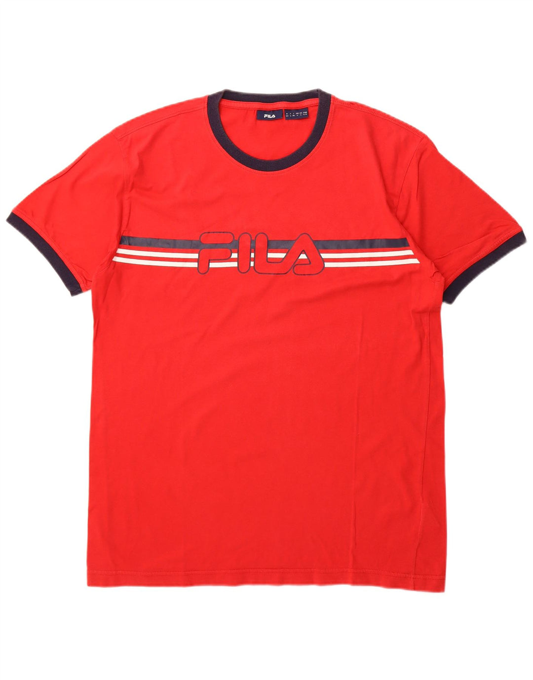 FILA Mens Graphic T-Shirt Top Large Red Cotton