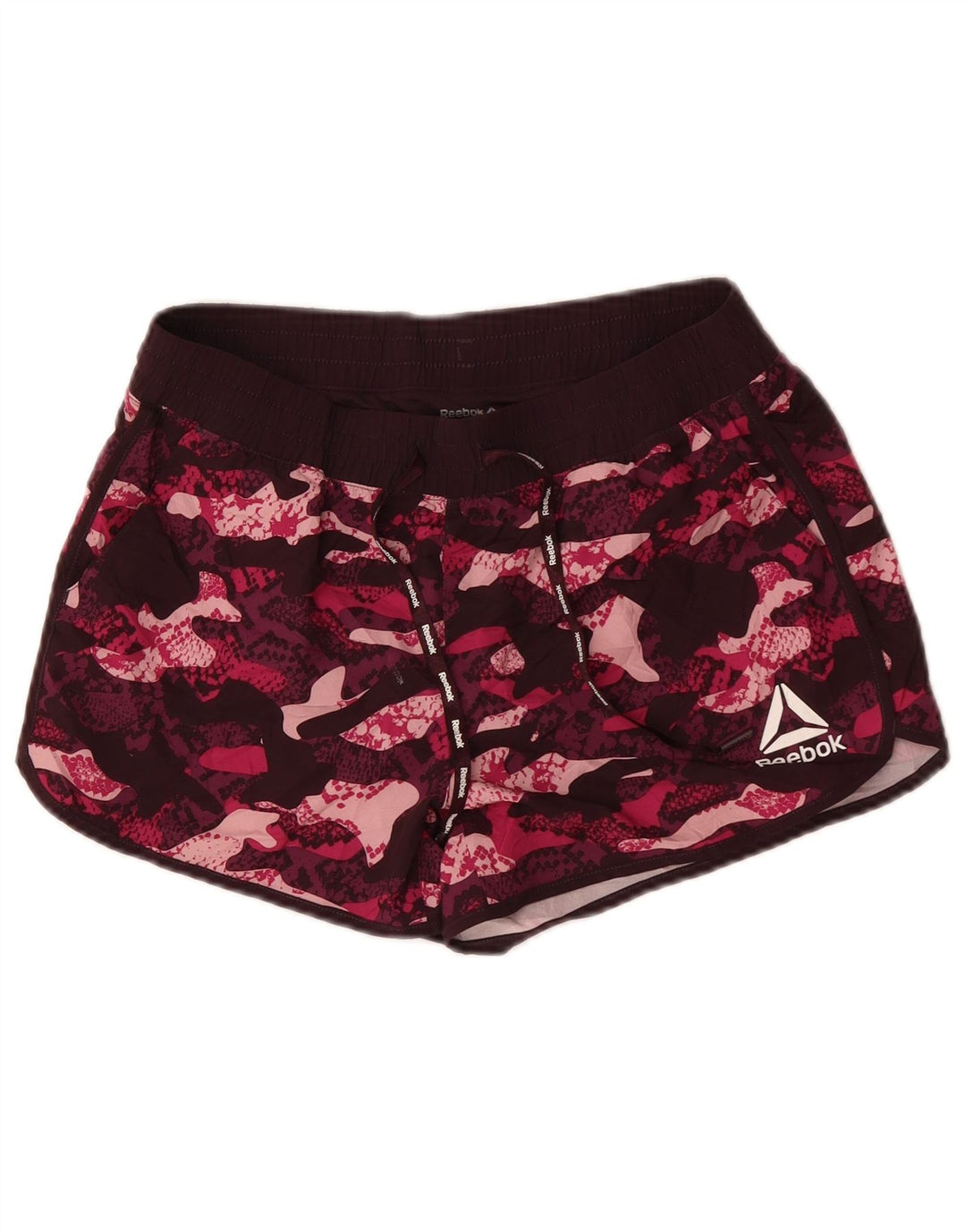 REEBOK Pantalones cortos deportivos para mujer UK 10 Small Borgoña Camuflaje Poliéster