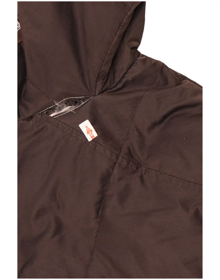 Refrigue Chaqueta acolchada extragrande con capucha para mujer UK 6 XS Marrón Poliéster
