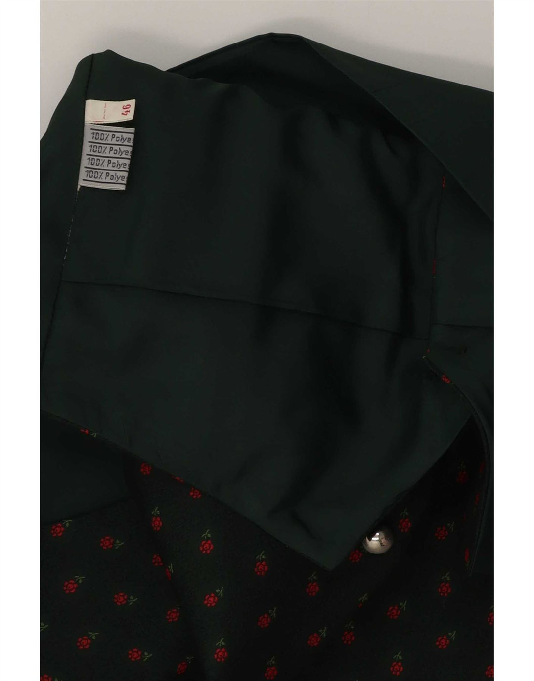 Chaleco vintage para hombre IT 46 Poliéster floral verde pequeño