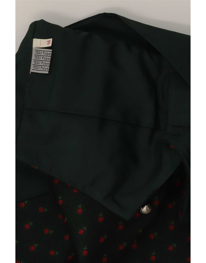 Chaleco vintage para hombre IT 46 Poliéster floral verde pequeño