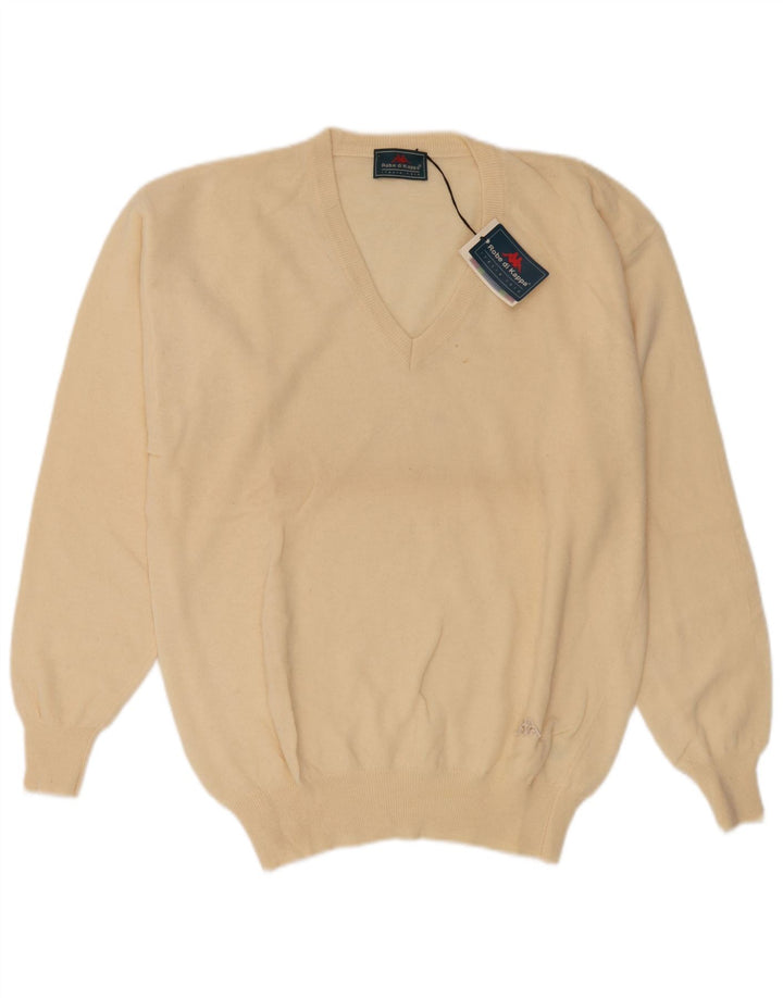 Kappa Hombre Jersey Con Cuello En V Jersey De Lana Beige Grande