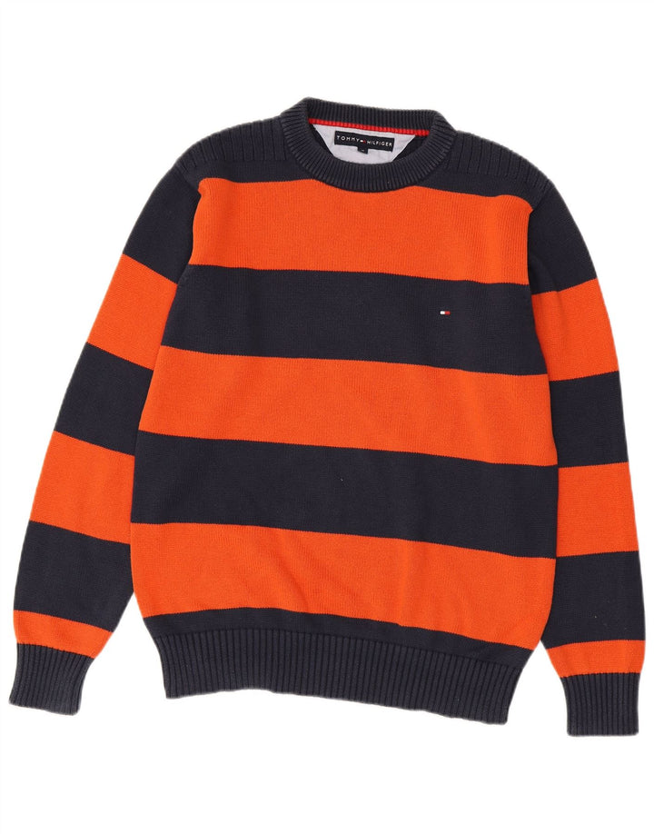 Tommy Hilfiger Jersey con cuello redondo para hombre, color azul marino medio