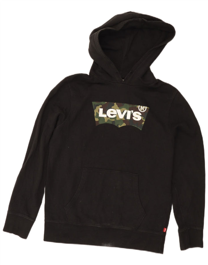 Levi's Hombre Sudadera Con Capucha Gráfica Jersey Pequeño De Algodón Negro