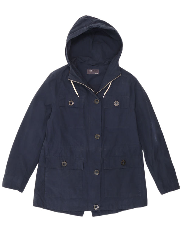 Marks & Spencer Chaqueta utilitaria con capucha para mujer UK 12 Medium Azul marino Algodón