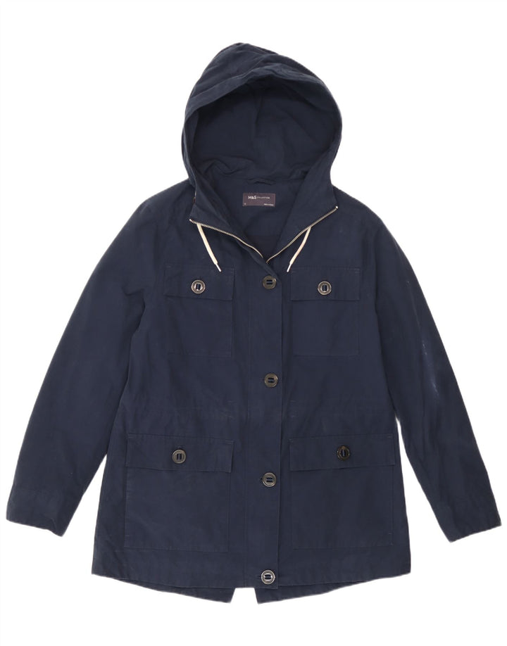 Marks & Spencer Chaqueta utilitaria con capucha para mujer UK 12 Medium Azul marino Algodón
