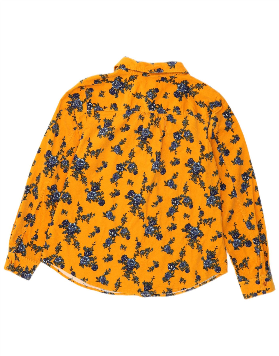 Denim & Co Camisa de pana para mujer UK 46 Algodón floral amarillo grande