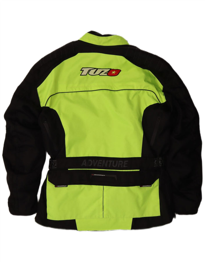 VINTAGE Hombres Gráfico Moto Racer Bomber Chaqueta Reino Unido 44 2XL Verde Colorblock