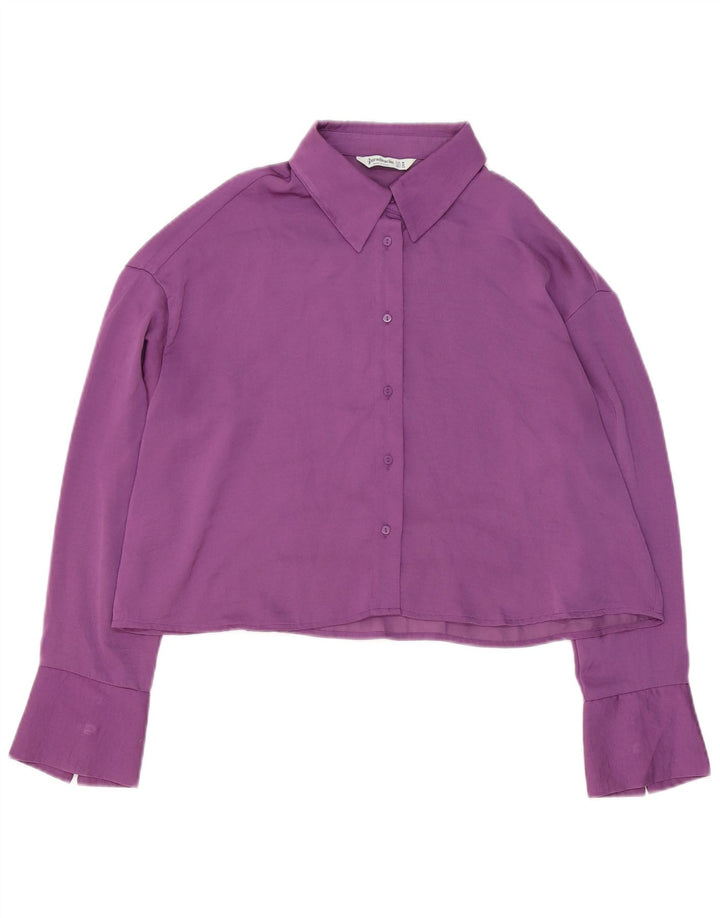 Stradivarius Blusa corta extragrande para mujer UK 44 Medio Púrpura