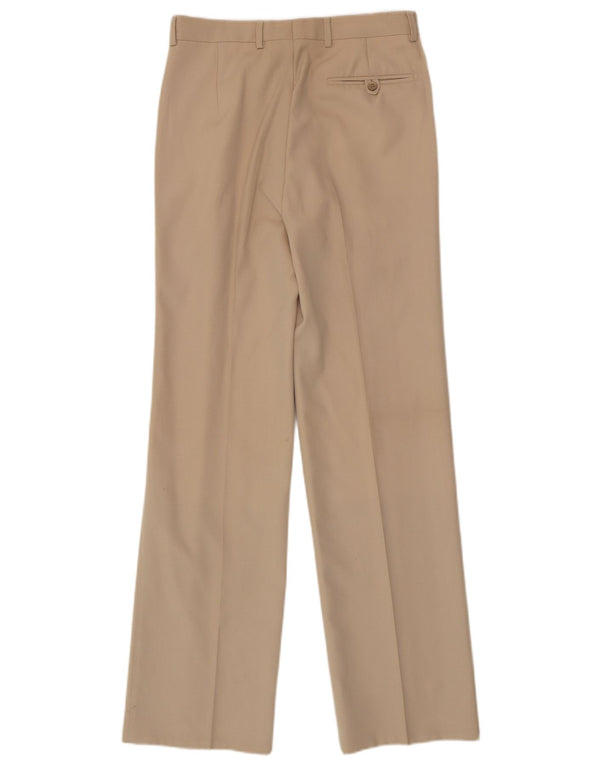 Robin's Pantalón de traje con pinzas para hombre IT 46 Small W28 L32 Lana virgen beige