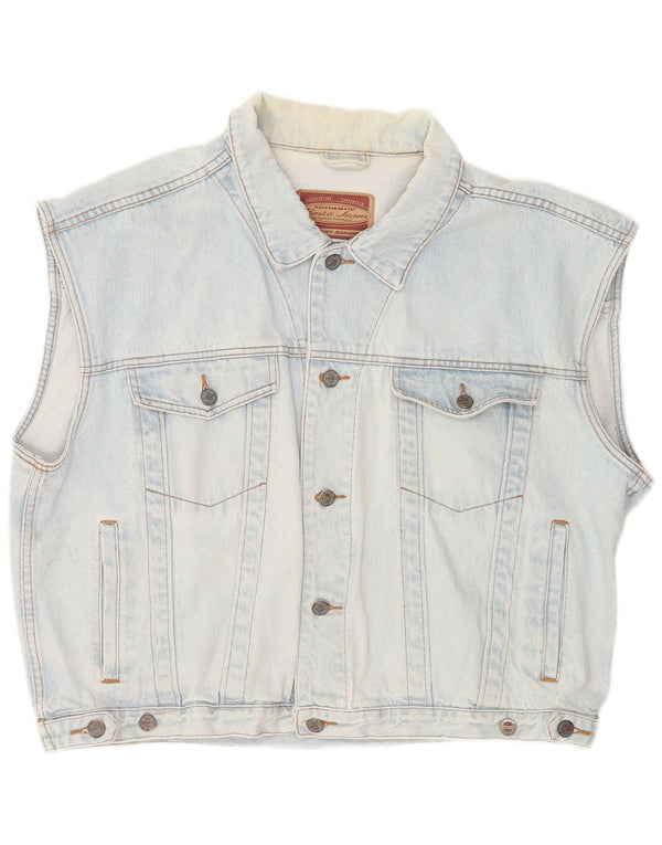 Jinglers Chaleco vaquero para hombre UK 44 2XL Algodón azul