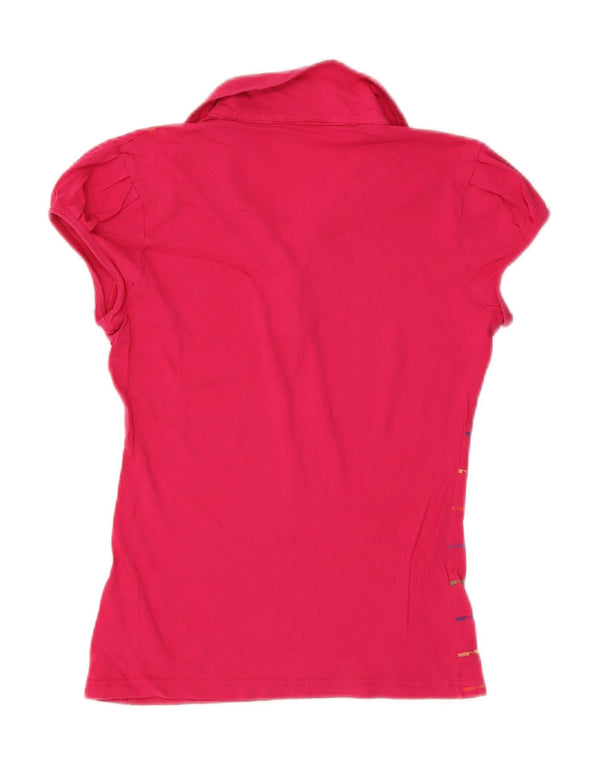 Puma - Polo para mujer, talla 40, talla grande, color rosa a rayas