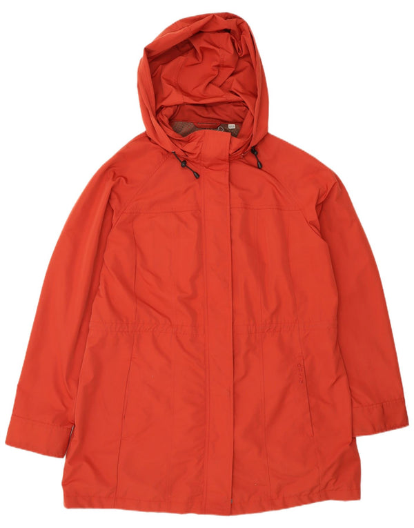 ORVIS Chubasquero con capucha para mujer UK 46 Grande Naranja Poliéster