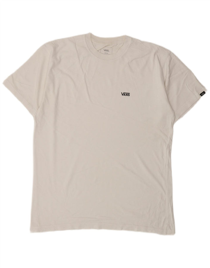 Vans Camiseta Classic Fit para hombre Top Medium White Cotton