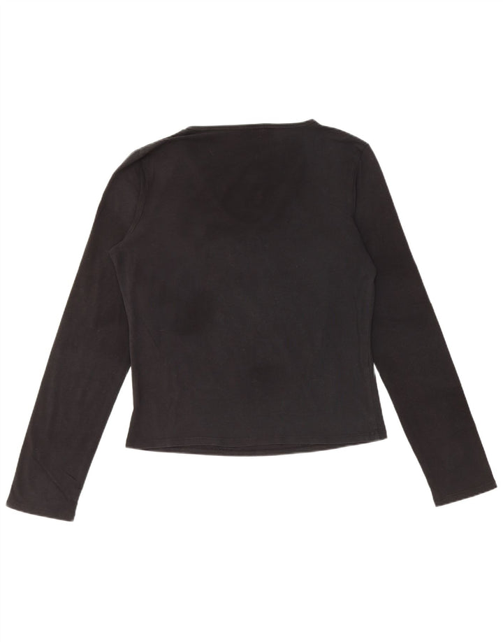 ICEBERG Top corto con gráfico para mujer, manga larga, IT 46, grande, negro, floral