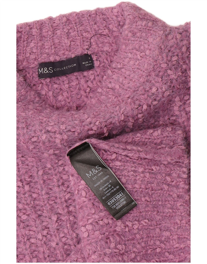 Marks & Spencer Jersey con Cuello Barco para Mujer UK 8 Small Poliéster Morado