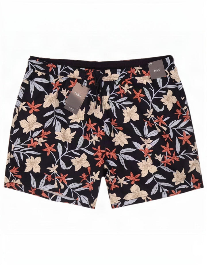 Marks & Spencer - Bañador para hombre, talla 2XL, poliéster floral negro