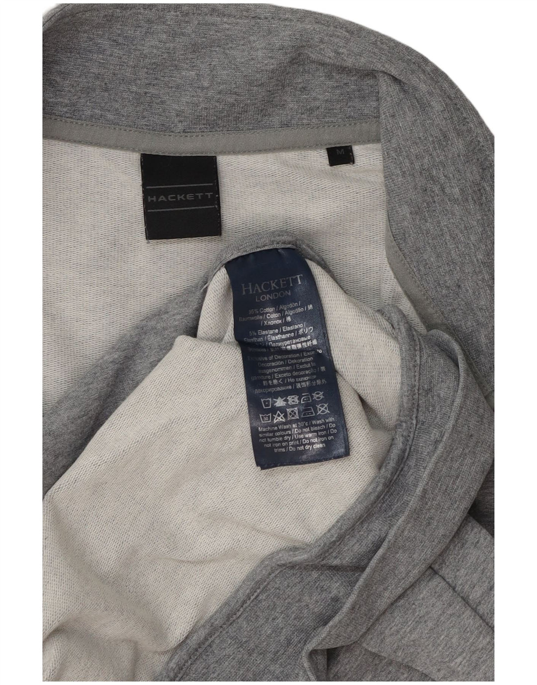 Hackett Hombre Chándal Top Chaqueta Algodón Gris Medio