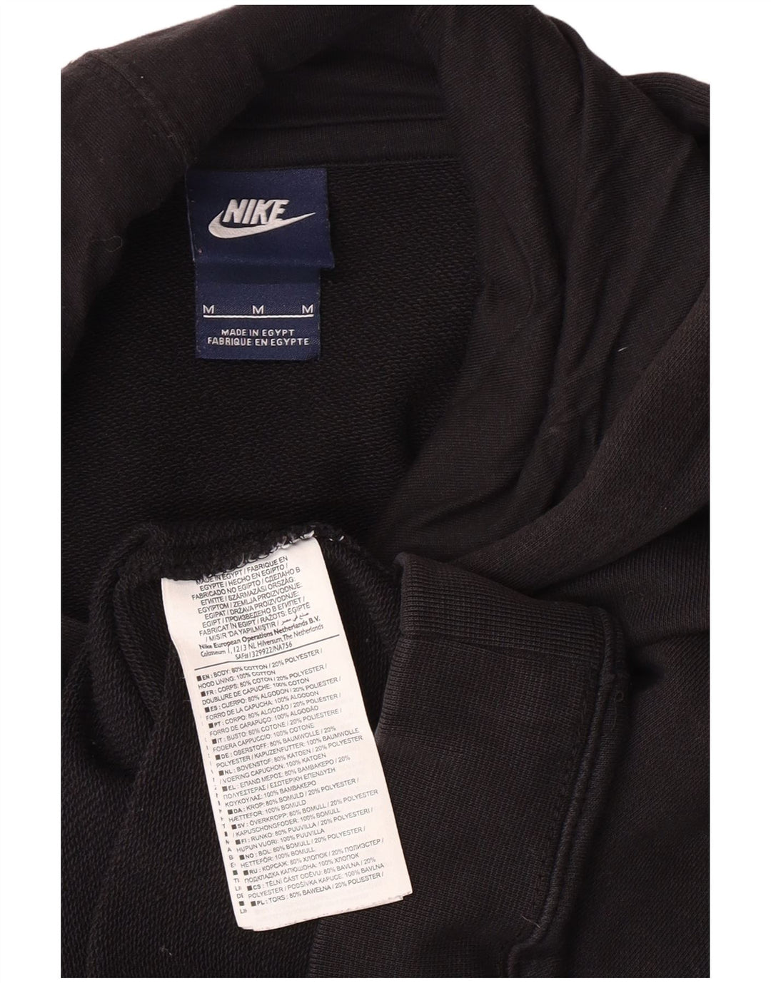 Nike Sudadera con capucha gráfica para hombre, jersey de algodón negro mediano