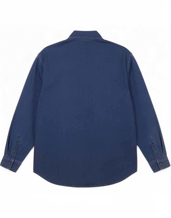 Versace Hombre Camisa Grande Algodón Azul Marino
