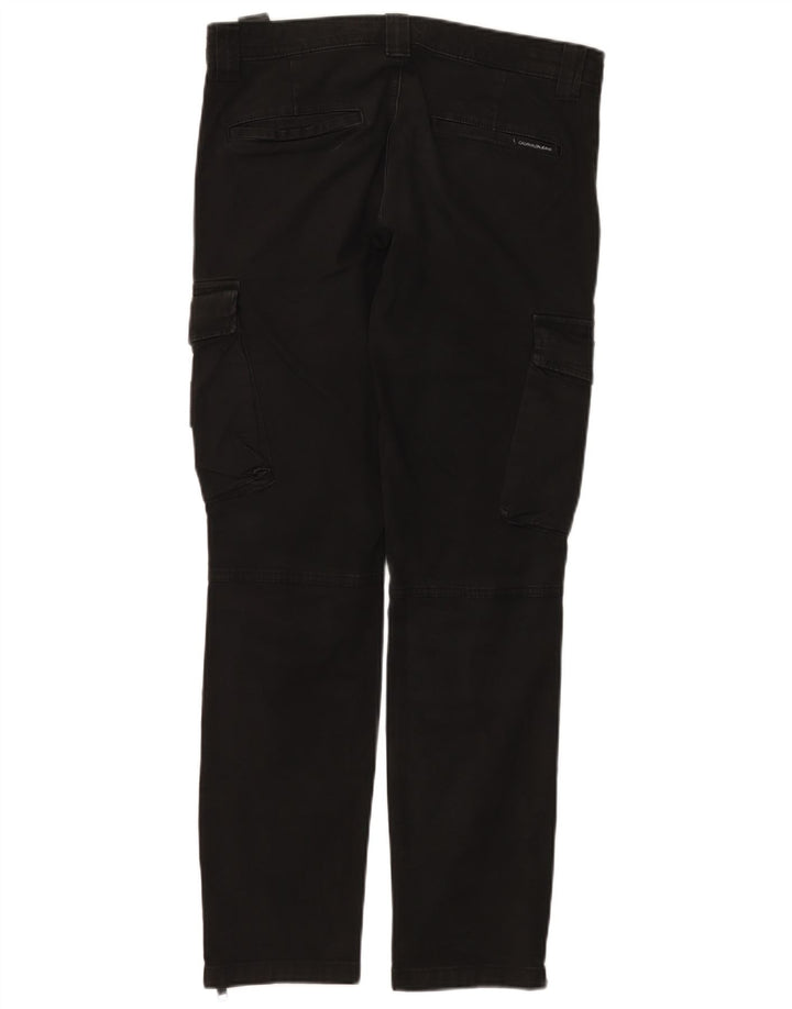 CALVIN KLEIN Pantalones cargo ajustados para hombre W30 L29 Algodón negro