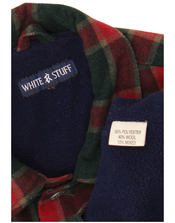 WHITE STUFF Chaqueta bomber para hombre UK 38 Poliéster a cuadros rojos medianos