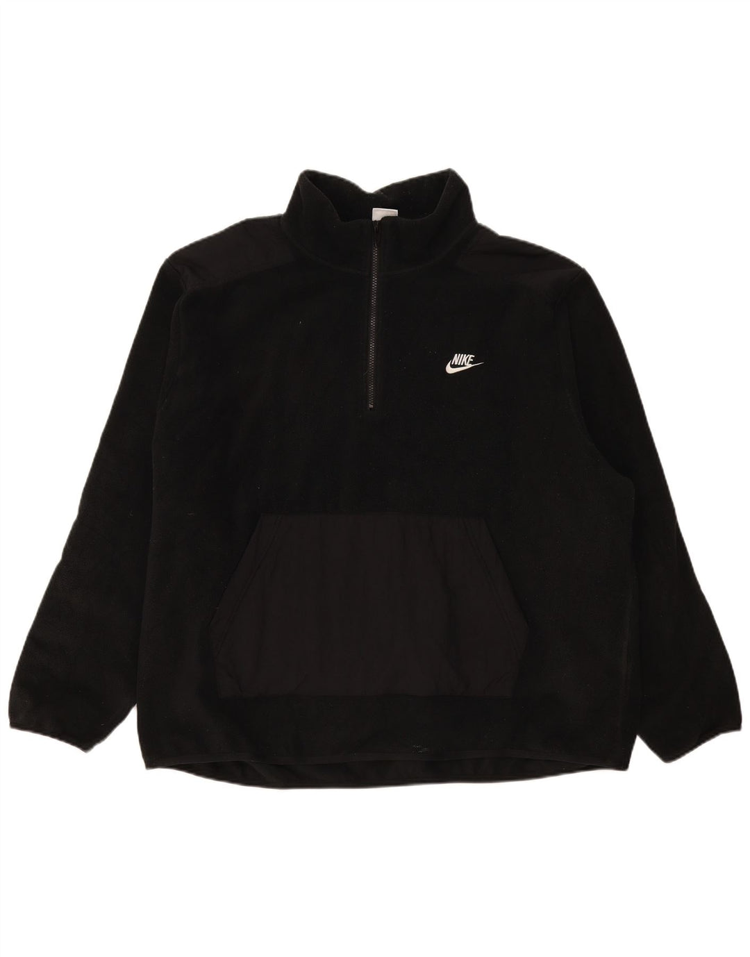 Nike - Jersey de forro polar con cuello y cremallera para hombre, talla 2XL, color negro