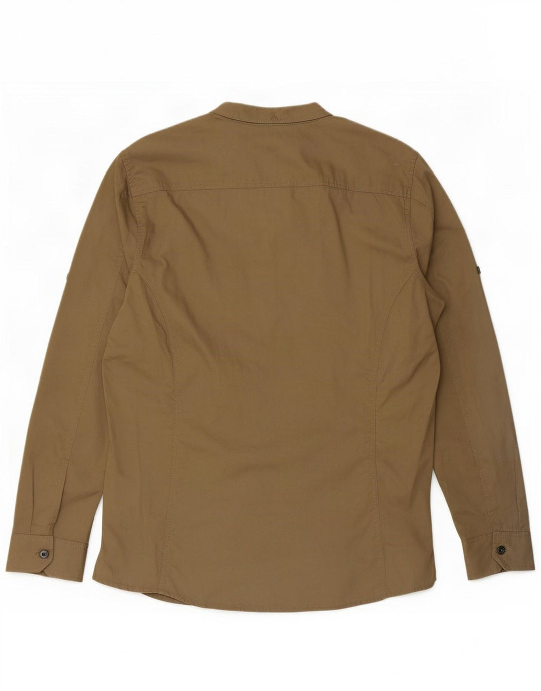 Vintage hombres camisa militar grande algodón beige