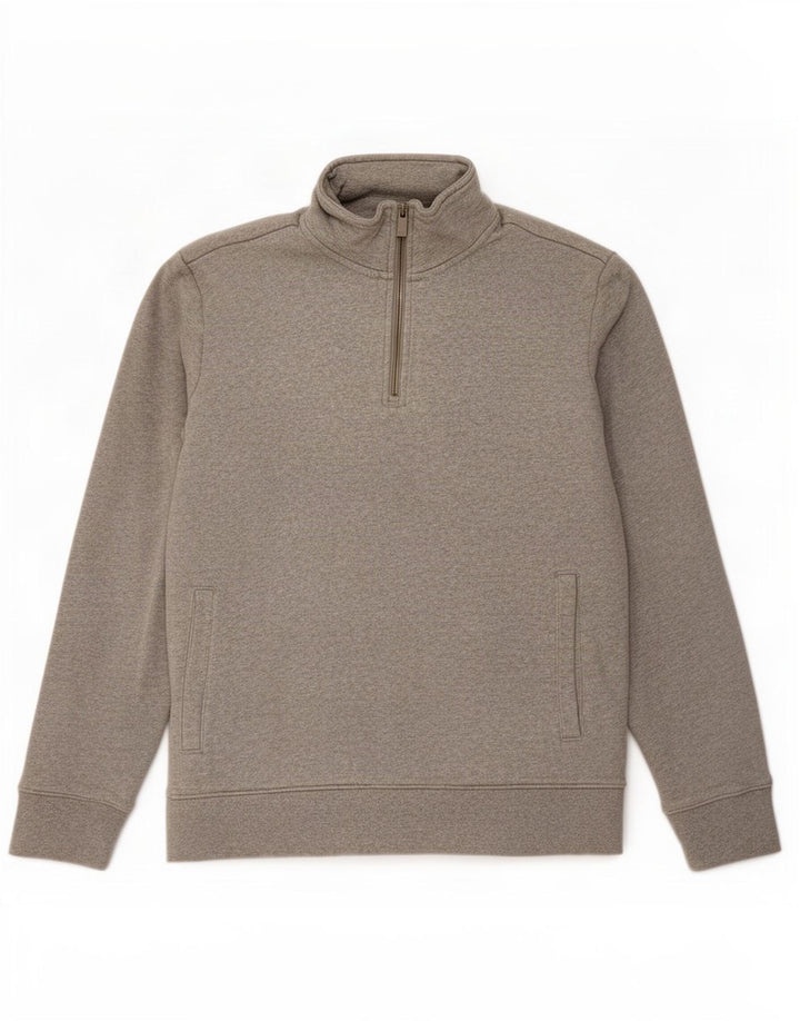 Marks & Spencer - Sudadera con cuello y cremallera para hombre, talla grande, algodón gris