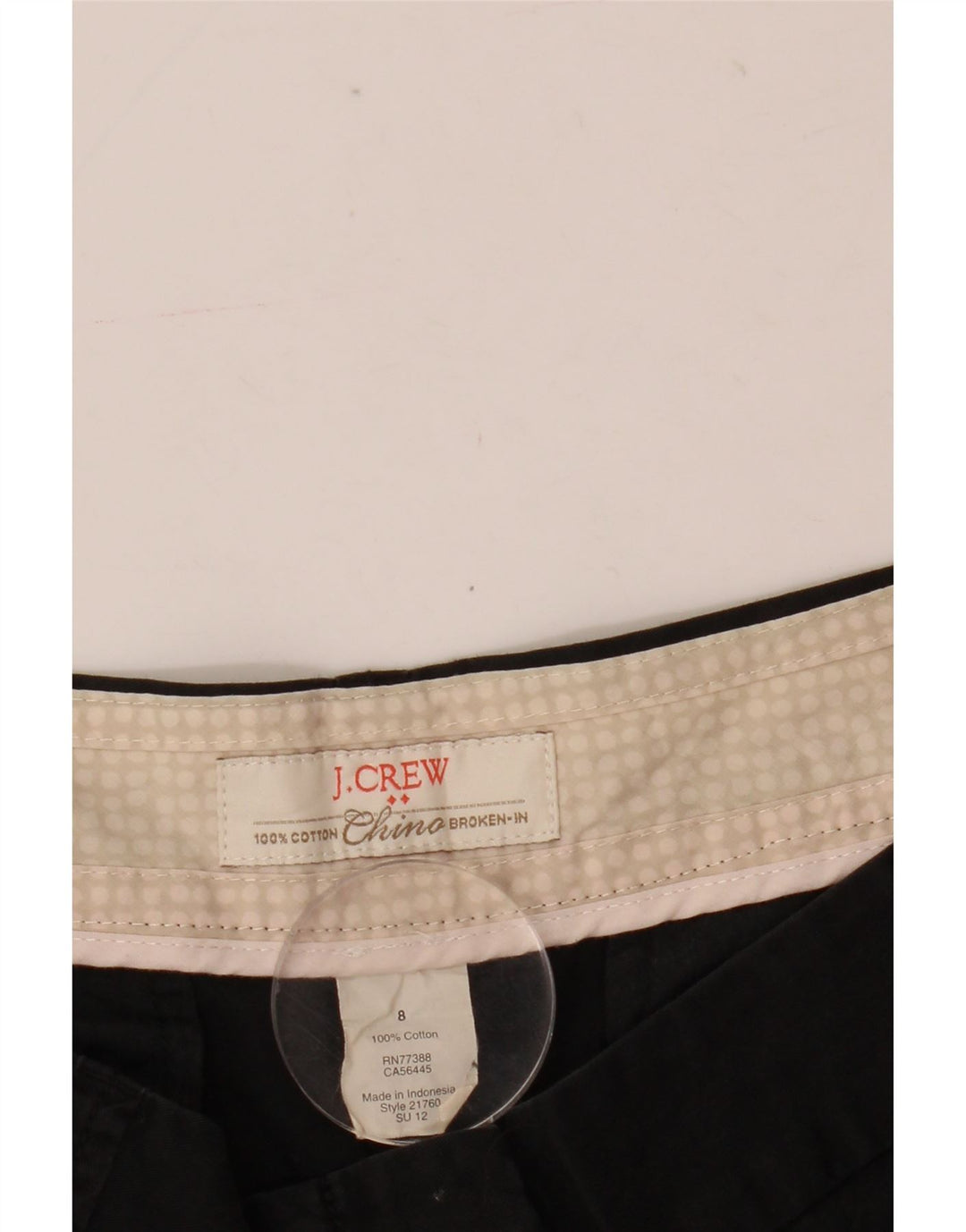 J. Crew Pantalones cortos rotos en chino para mujer US 8 Medium W30 Algodón negro