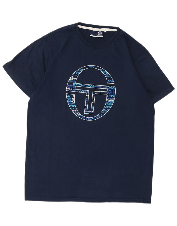 SERGIO TACCHINI Camiseta gráfica para hombre Top Small Azul marino Poliéster