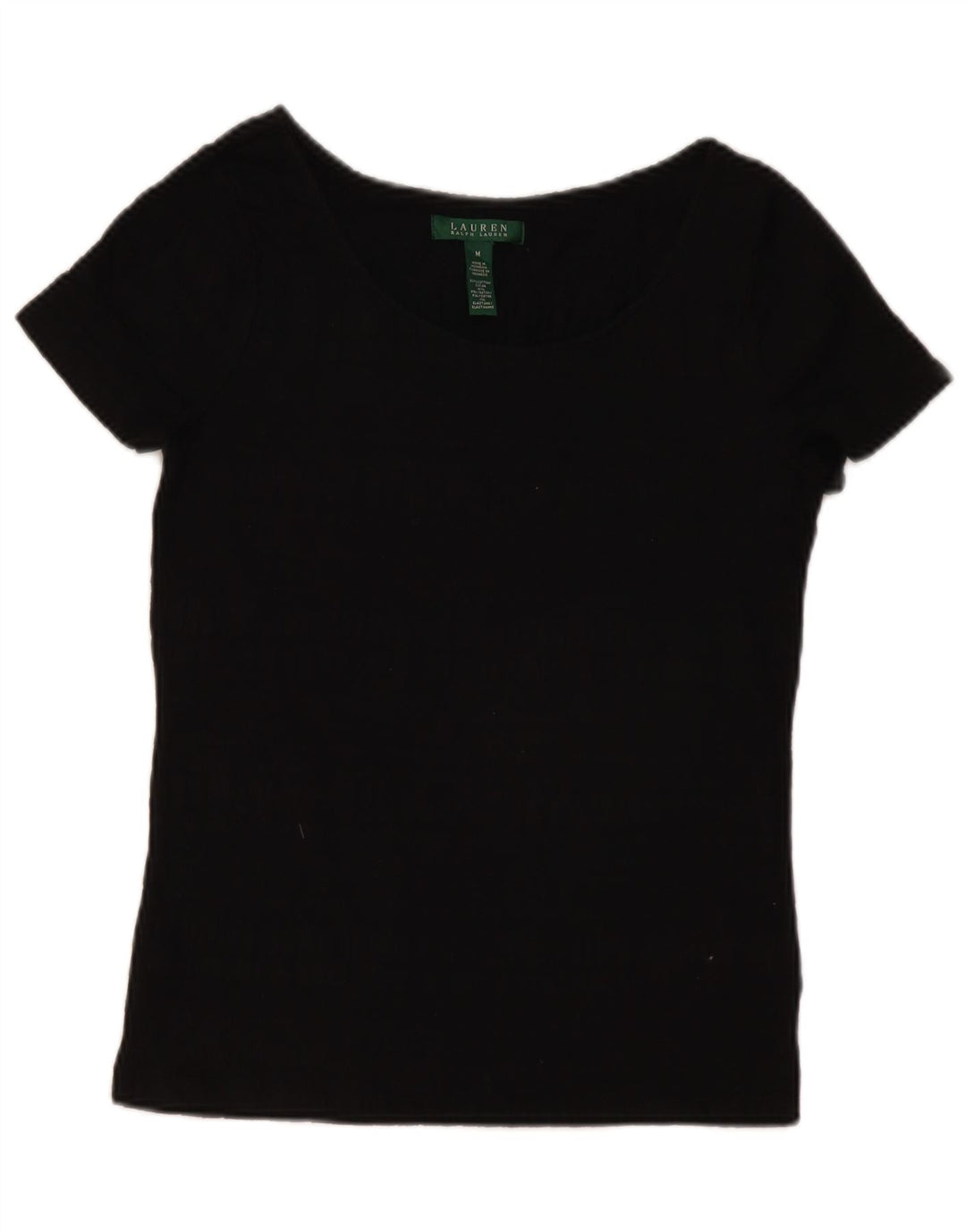 RALPH LAUREN Blusa para mujer Top UK 12 Medio Algodón Negro