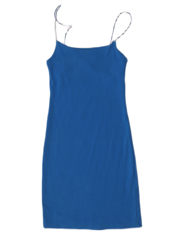 Zara Mujer Vestido De Verano Reino Unido 42 Azul Medio