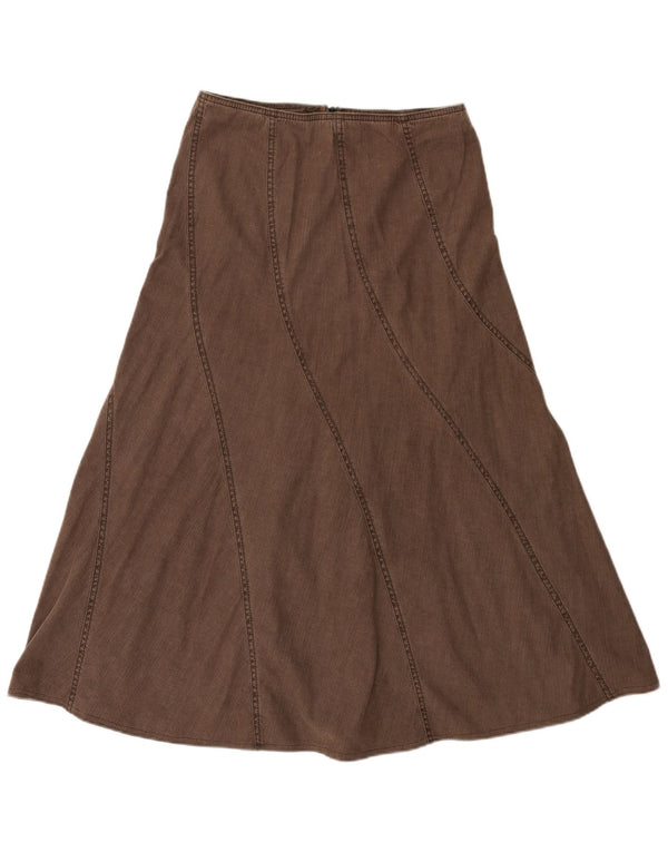 Marks & Spencer Falda Vaquera para Mujer UK 10 Small W28 Algodón Marrón