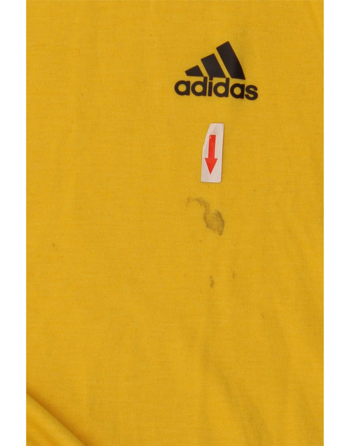Adidas Mens Climalite Camiseta Top Grande Poliéster Amarillo