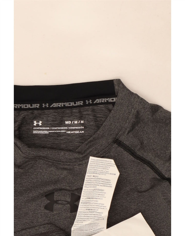 Under Armour Heat Gear Top de manga larga con bloques de color gris medio para hombre