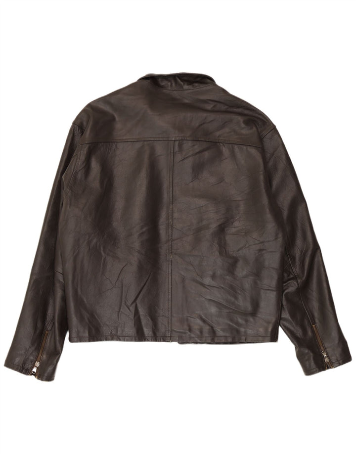 John Roose Chaqueta de cuero para hombre UK 42 XL Marrón