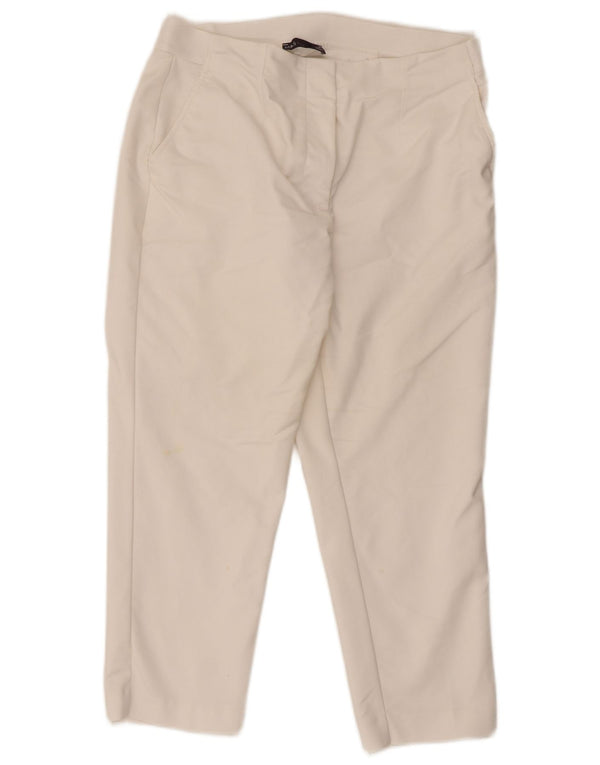 Marks & Spencer Pantalones Capri de Cintura Alta para Mujer UK 40 Large W32 L23 Blanco