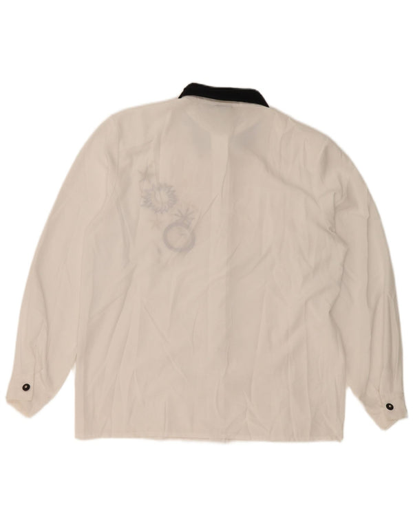 Yessica Camisa Gráfica Mujer EU 40 Medio Blanco Poliéster Geométrico
