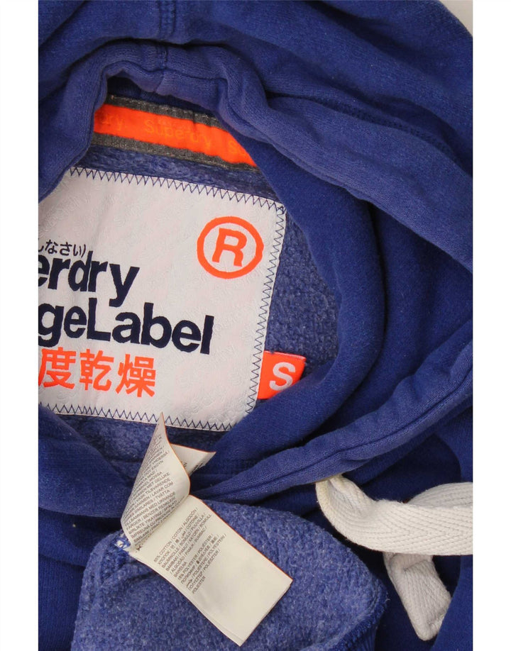 Superdry Jersey con capucha para hombre, talla pequeña, algodón azul