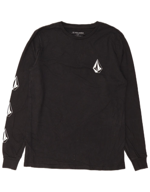 Volcom Hombre Gráfico Top Manga Larga Pequeño Algodón Negro