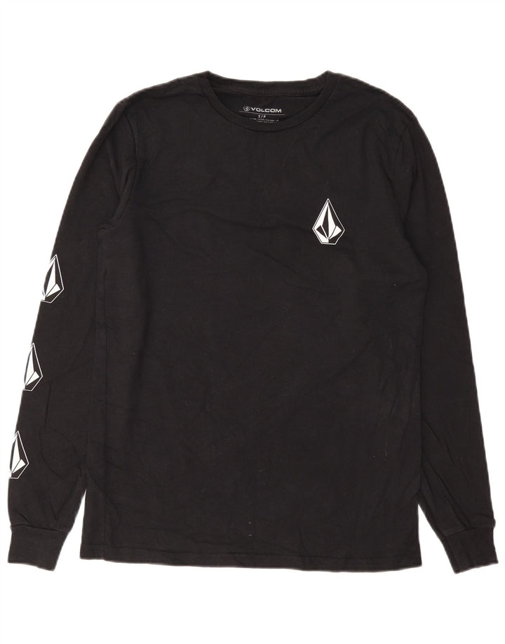 Volcom Hombre Gráfico Top Manga Larga Pequeño Algodón Negro