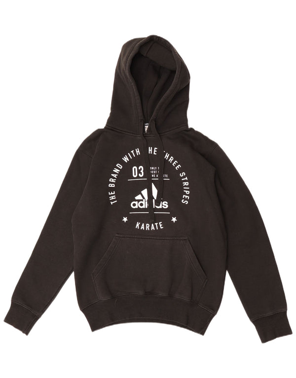 Adidas Hombre Three Stripes Graphic Sudadera con capucha Jumper Medium Negro Algodón